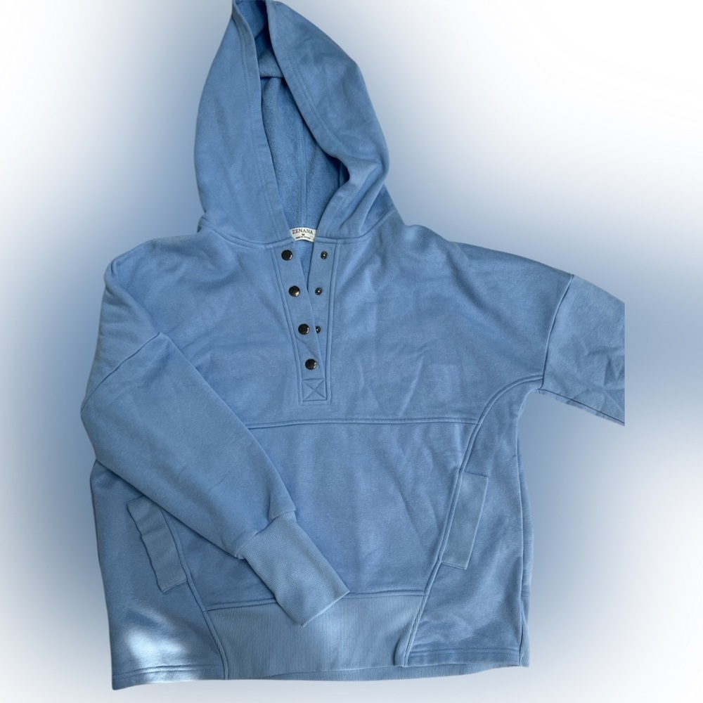 Zenana Outfitters Light Blue Hoodie